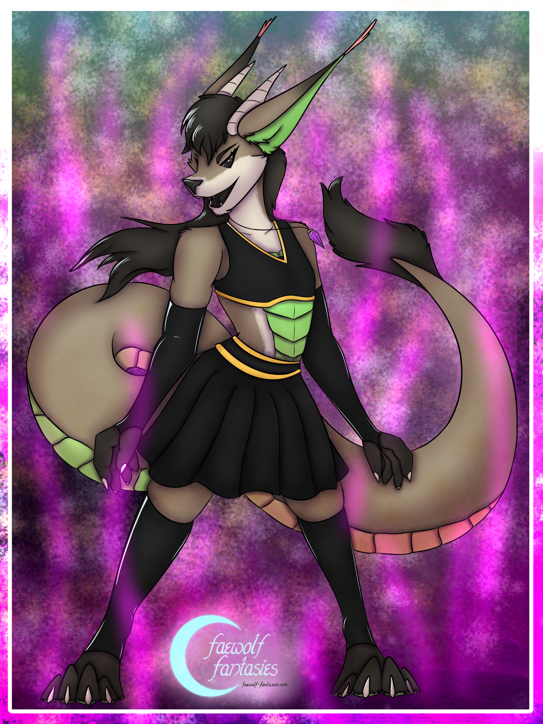 An anthro character standing with magic swirling around him